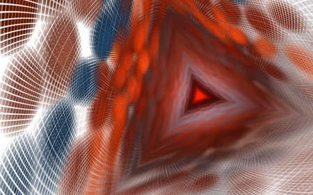 trihedral tunnel, geometric abstract background of elements with spectral radiance, long tunnel....