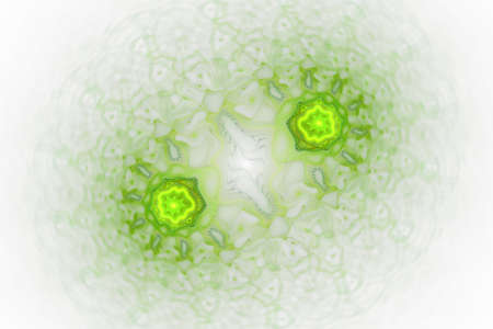 Green cells in structure, fractal. Abstract bio mitosis background. Rendered close up illustration....