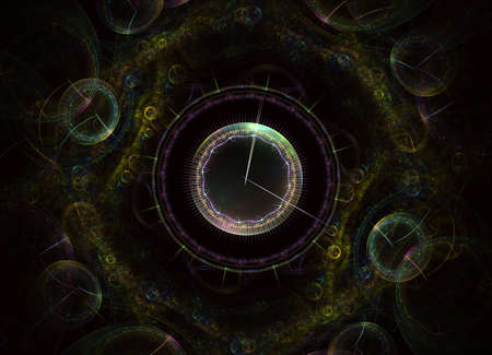 Abstract design of steampunk watch, digital fractal artwork. Fantasy steampunk design.の写真素材