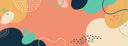 Abstract background with hand drawn organic shapes. Vector illustration in flat styleの写真素材