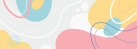 abstract background with wavy lines, spots and spots in pastel colors