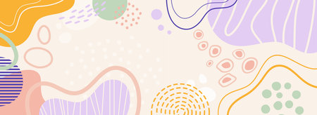 Abstract background with hand drawn doodle elements. Vector illustration.