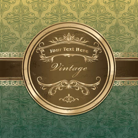 Vintage background with decorative frame and border in retro style, vector illustrationのイラスト素材
