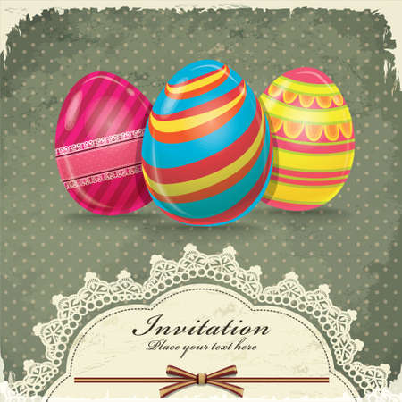 Vintage easter egge invitation designのイラスト素材
