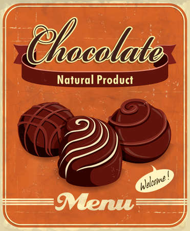 Vintage chocolate poster designのイラスト素材