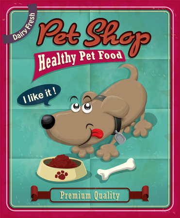 Vintage Pet shop poster designのイラスト素材