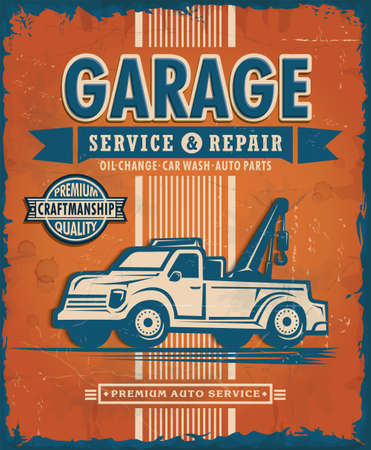 Vintage Garage poster designのイラスト素材
