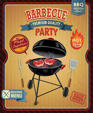 Vintage barbecue poster designのイラスト素材