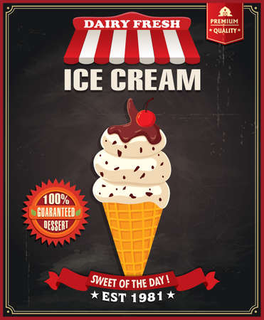 Vintage Ice Cream poster designのイラスト素材