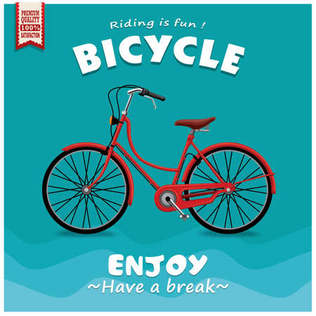 Vintage Bicycle poster designのイラスト素材