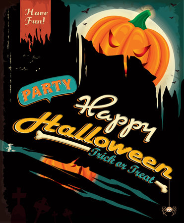 Vintage Halloween poster designのイラスト素材