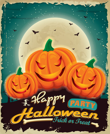 Vintage Halloween poster designのイラスト素材