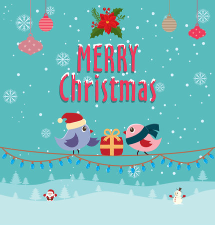 Vintage Christmas poster designのイラスト素材