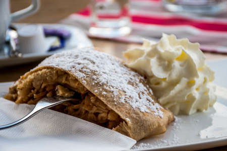 Apple strudel in Seekaralm Achensee in Austria.の写真素材