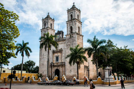 first Roman Catholic church in the Mexican Yucatanの写真素材