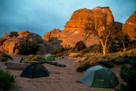 Moab Utah Arches National Camping at Devils camp 2の写真素材