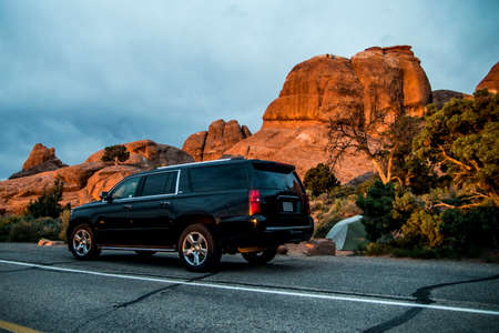 Moab Utah Arches National Camping at Devils camp 3の写真素材