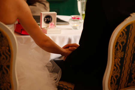 Romantic marriage of couple with wedding Symbols Love 11の写真素材