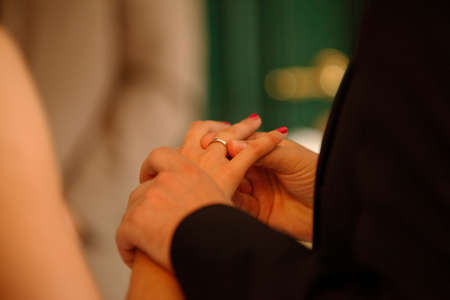 Romantic marriage of couple with wedding Symbols Love 17の写真素材