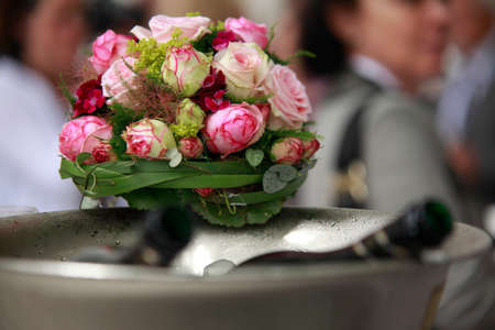 Romantic marriage of couple with wedding Symbols Love 23の写真素材