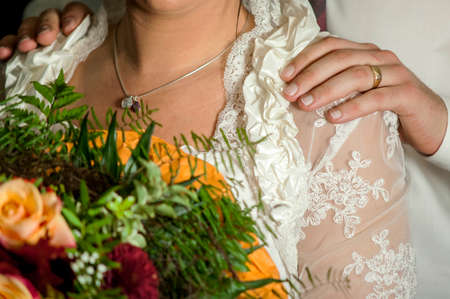 Romantic marriage of couple with wedding Symbols Love 31の写真素材