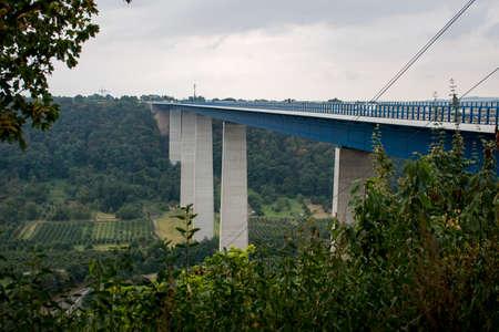 Famous German Wine Region Moselle River with bridge in Winningen 5の写真素材