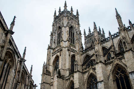 The Big Cathedral of York Church in Yorkshire facadeの写真素材