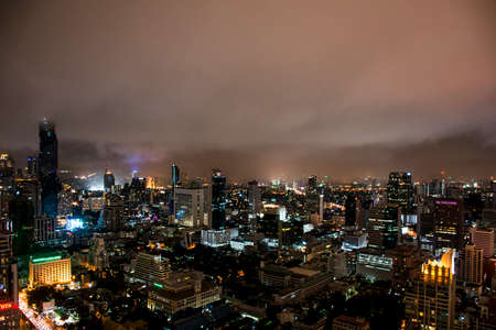 Bangkok City view of the Skyline at night with lights in Thailand 3の写真素材