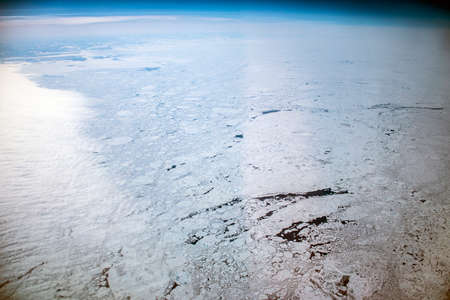 Aerial Shot Greenland white ice landscape mountains 2の写真素材