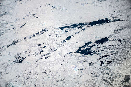 Aerial Shot Greenland white ice landscape mountains 3