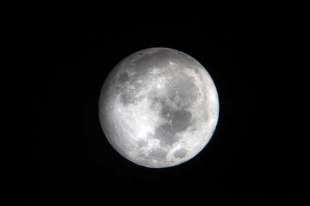 Moon in the night sky dark black isolated closeup 3