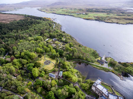 Aearial shot Landscape At Loch Dunvegan, Colbost, Isle of Skye, Scotland, Great Britain 3の写真素材