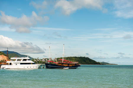 Ocean Boat Fisherman holiday beach island Koh samui Thailand yachtの写真素材