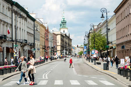 Poland Warsaw - 08.05.2015 - Warsaw Poland romantic old town daily life peopleのeditorial素材