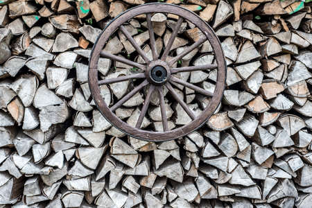 Abstract photo of pile natural wood backgroundの写真素材