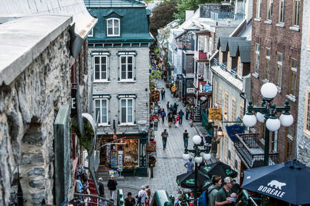 Quebec City Canada 13.09.2017 People in Lower Town Old Quebecのeditorial素材