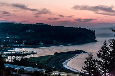 Impressive beautiful sunset over the Bay of Fundy Canada