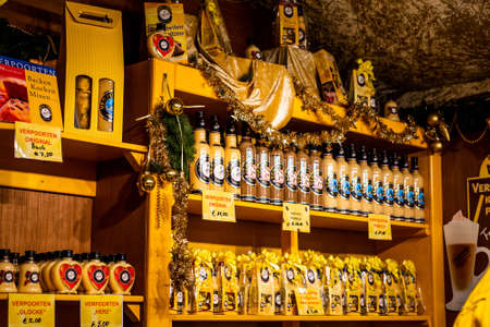 Bonn Germany 17.12.2017 famous verpoorten Homemade egg liquour sold on a traditional christmas marketのeditorial素材