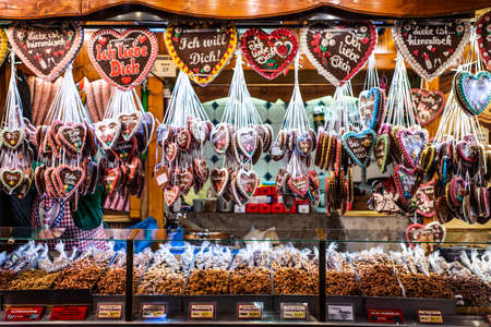 Bonn Germany 17.12.2017 Christmas market in the old town of Koblenz Selling traditional sweets and gingerbreadのeditorial素材