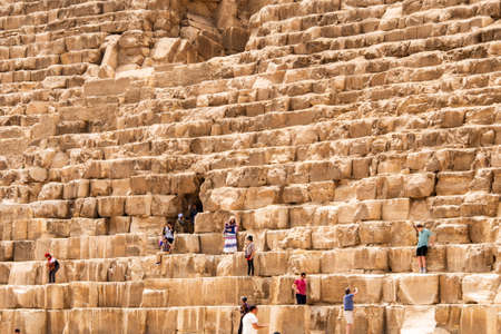 GIZA, EGYPT 25.05.2019 Security guards at entrance to pyramid at Giza in Cairo Egyptのeditorial素材