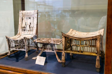 Cairo, Egypt, 25.05.2018 inside the Museum of Egyptian Antiquities home to extensive collection of ancient artworkのeditorial素材