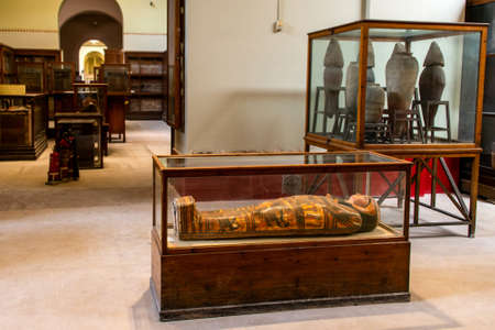 Cairo, Egypt, 25.05.2018 inside the Museum of Egyptian Antiquities home to extensive collection of...