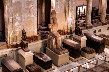 Cairo, Egypt, 25.05.2018 inside the Museum of Egyptian Antiquities home to extensive collection of...
