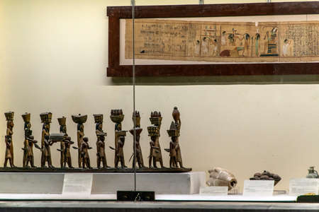 Cairo, Egypt, 25.05.2018 inside the Museum of Egyptian Antiquities home to extensive collection of ancient artworkのeditorial素材