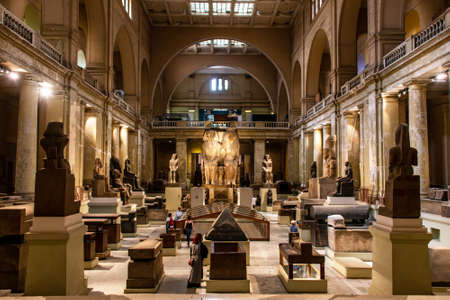 Cairo, Egypt, 25.05.2018 inside the Museum of Egyptian Antiquities home to extensive collection of ancient artworkのeditorial素材