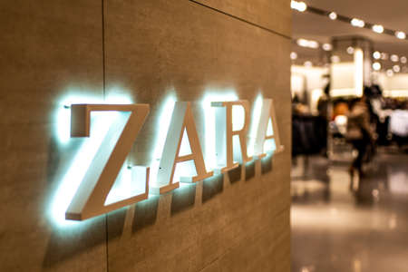 Koblenz Germany 15.12.2018 Zara store logo in Luxury shopping center in the heart of the cityのeditorial素材