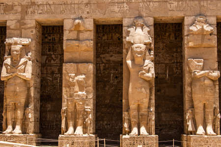 Temple Medinet Habu Egypt Luxor of Ramesses III is an important New Kingdom period structure in the West Bank of Luxorの写真素材