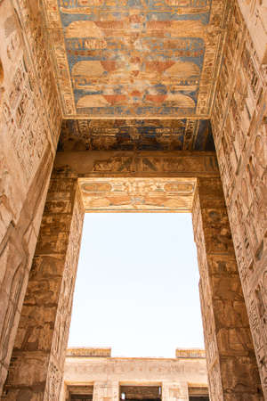 Temple Medinet Habu Egypt Luxor of Ramesses III is an important New Kingdom period structure in the...
