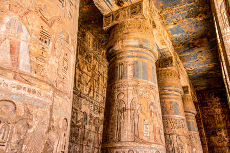 Temple Medinet Habu Egypt Luxor of Ramesses III is an important New Kingdom period structure in the West Bank of Luxorの写真素材