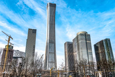 BEJING,CHINA 24.022019: Central business district CBD City skyline. Modern skyscrapers in the...
